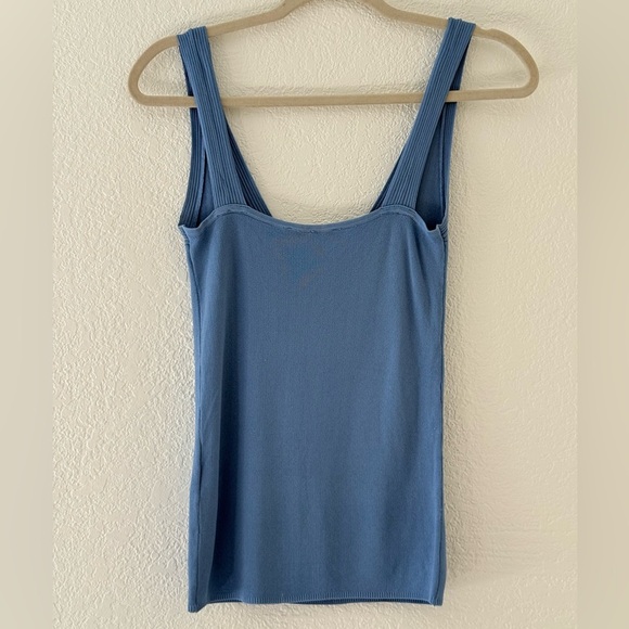 Zara Blue Sleeveless Top V-neck Size Small - Picture 5 of 8